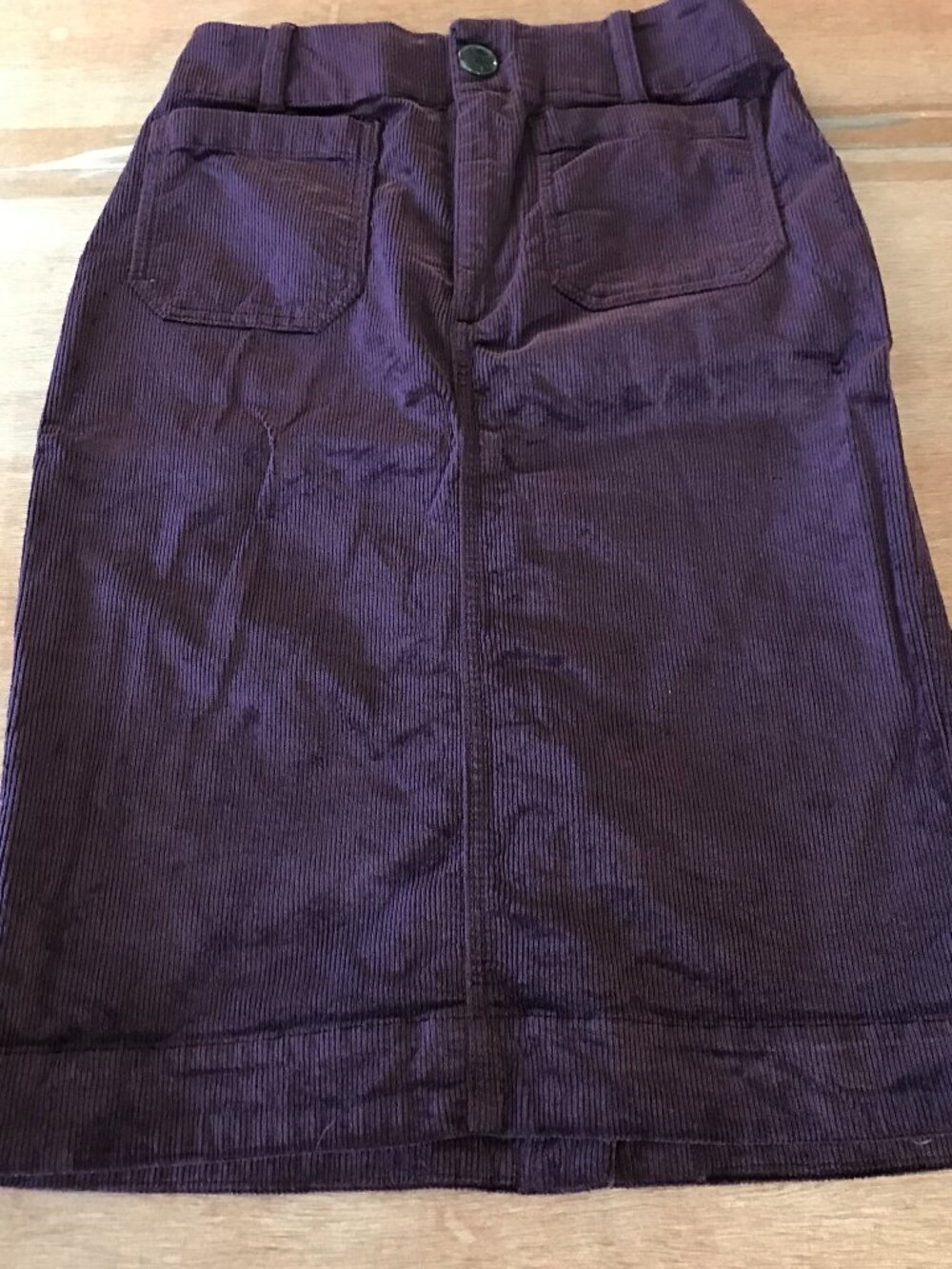 Maeve Anthropologie A Line Corduroy Skirt Women XS Brown Front Patch Pocket